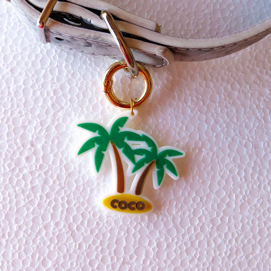 Tropicana – Medaglietta cane palma tropicale personalizzata - Zampettiamo