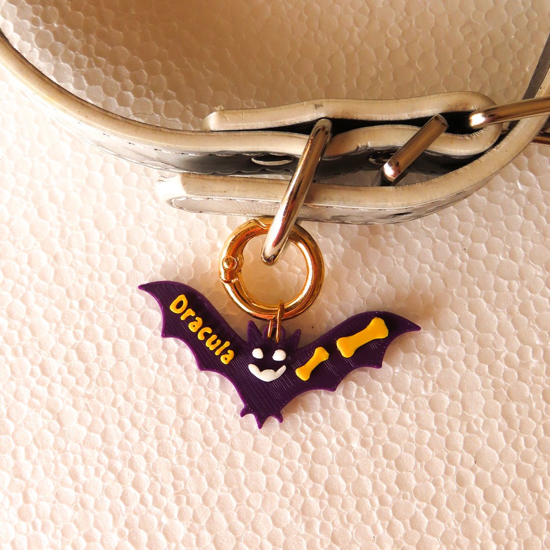 Il mio pipistrello vampiro - medaglietta cane personalizzata per Halloween - Zampettiamo