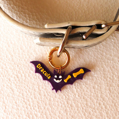 Il mio pipistrello vampiro - medaglietta cane personalizzata per Halloween - Zampettiamo