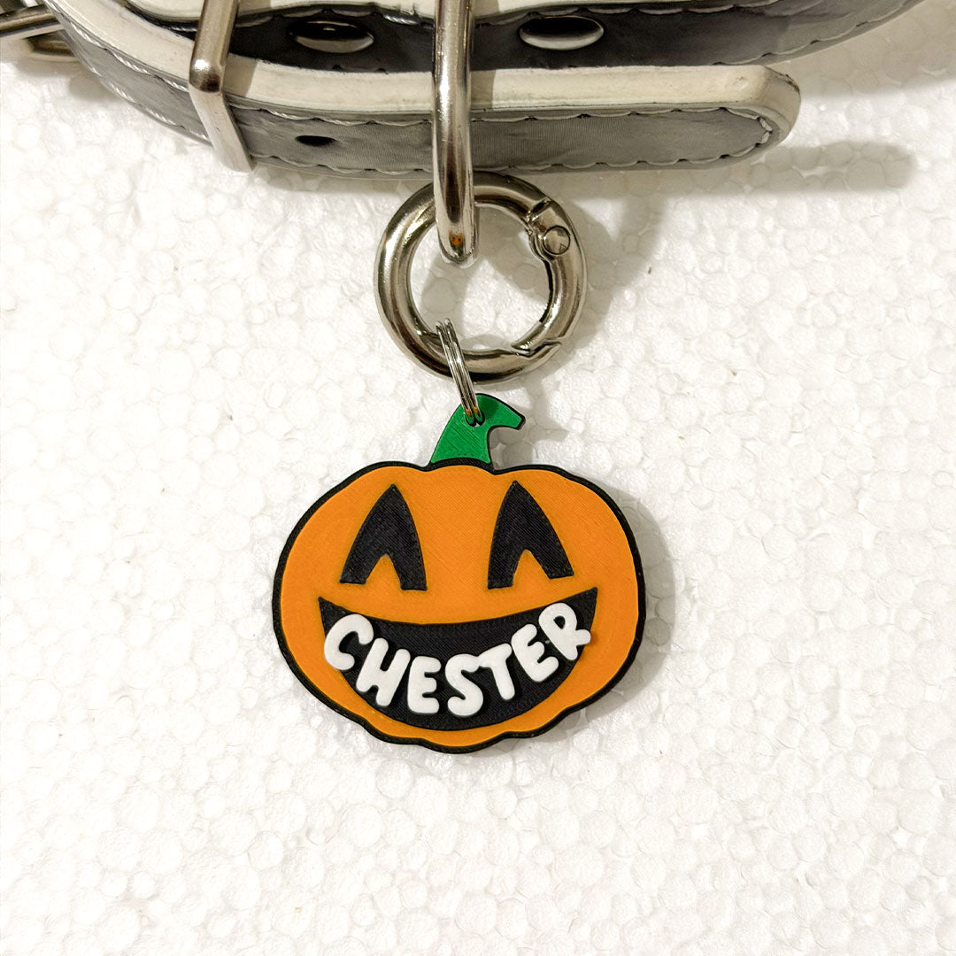 Zucca Scodinzolante - medaglietta cane Halloween